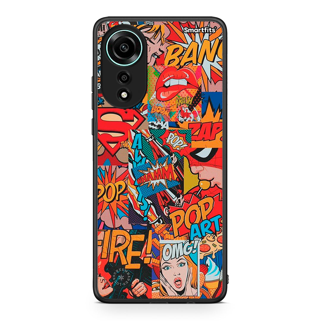 Oppo A78 4G PopArt OMG θήκη από τη Smartfits με σχέδιο στο πίσω μέρος και μαύρο περίβλημα | Smartphone case with colorful back and black bezels by Smartfits