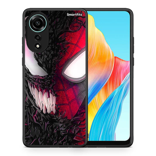 Θήκη Oppo A78 4G SpiderVenom PopArt από τη Smartfits με σχέδιο στο πίσω μέρος και μαύρο περίβλημα | Oppo A78 4G SpiderVenom PopArt case with colorful back and black bezels