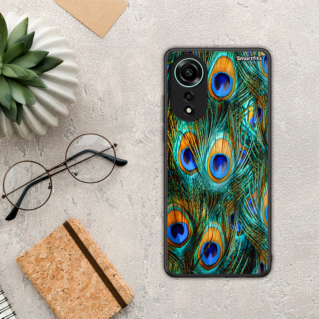 Real Peacock Feathers - Oppo A78 4G θήκη