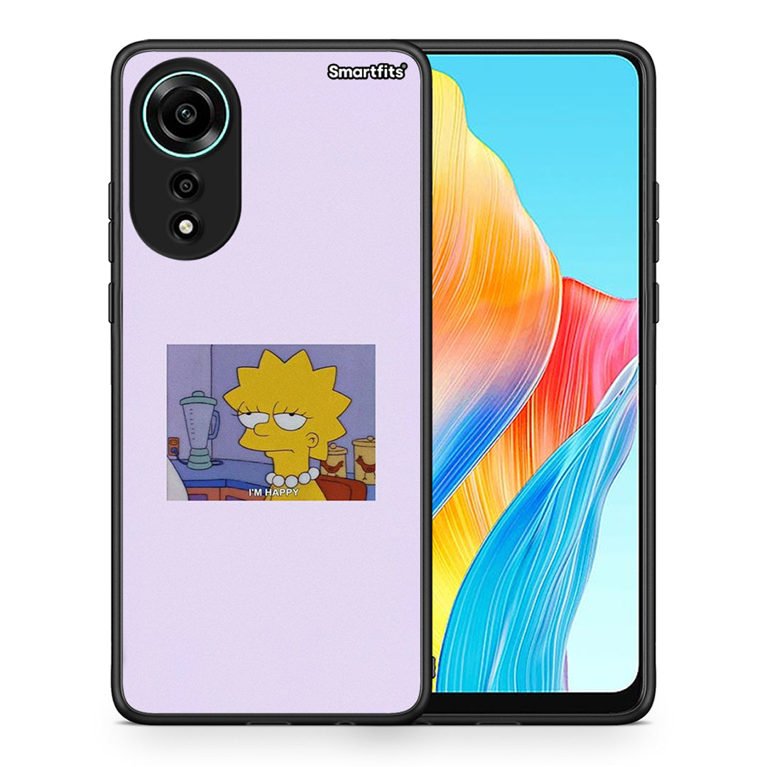 Θήκη Oppo A78 4G So Happy από τη Smartfits με σχέδιο στο πίσω μέρος και μαύρο περίβλημα | Oppo A78 4G So Happy case with colorful back and black bezels