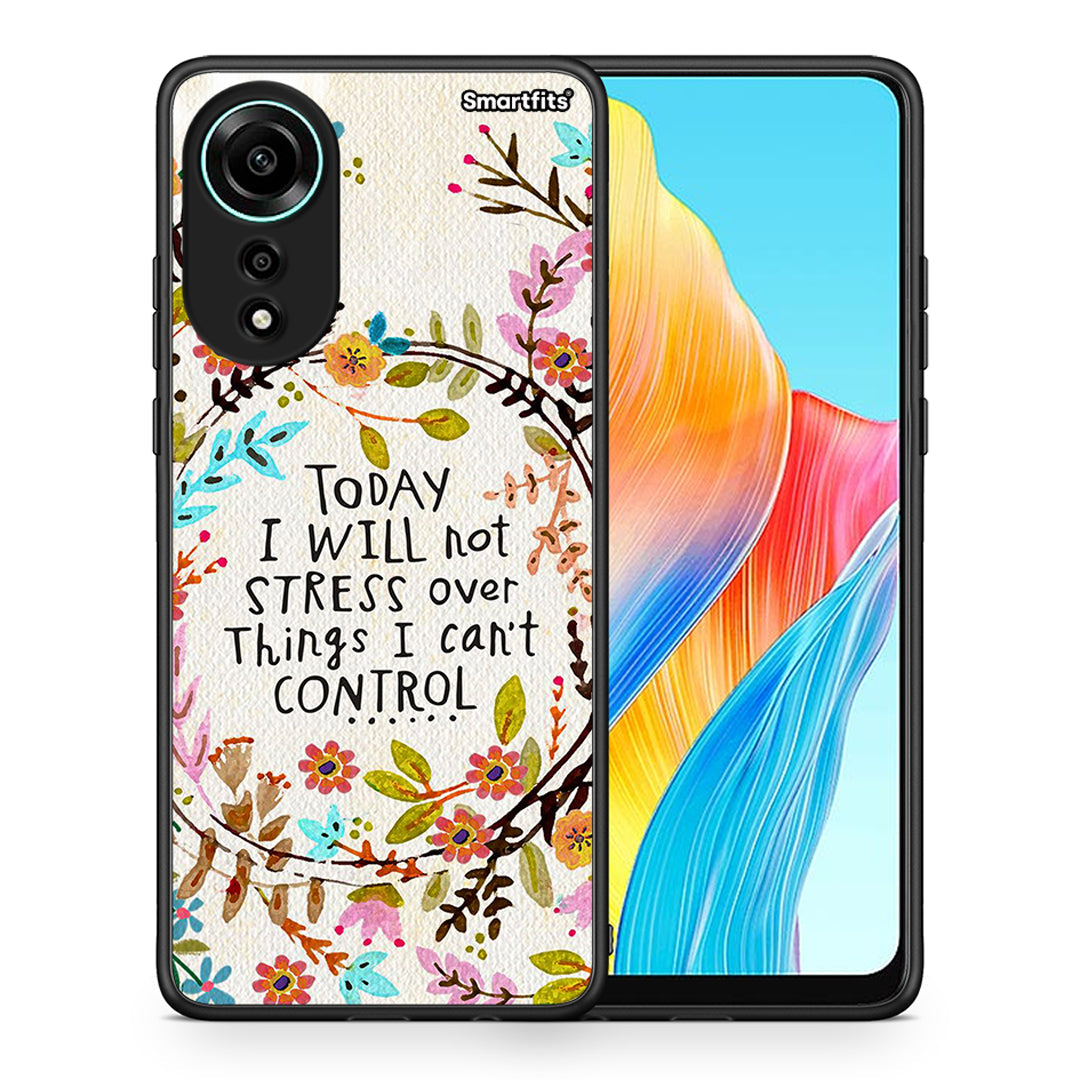 Θήκη Oppo A78 4G Stress Over από τη Smartfits με σχέδιο στο πίσω μέρος και μαύρο περίβλημα | Oppo A78 4G Stress Over case with colorful back and black bezels