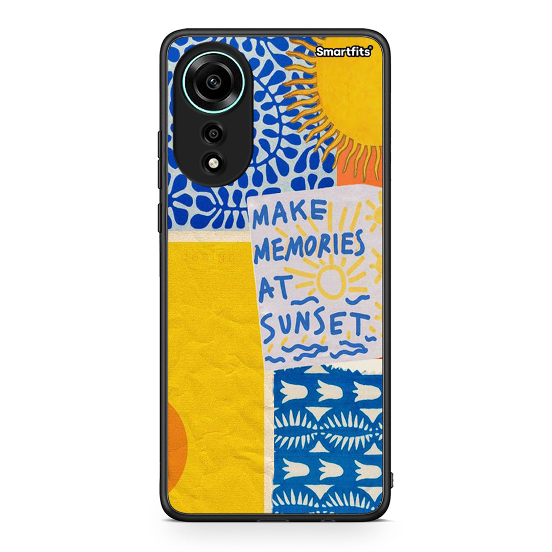 Oppo A78 4G Sunset Memories Θήκη από τη Smartfits με σχέδιο στο πίσω μέρος και μαύρο περίβλημα | Smartphone case with colorful back and black bezels by Smartfits