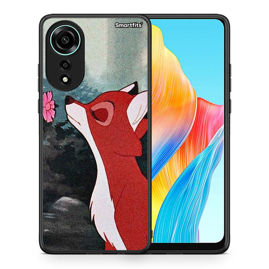 Θήκη Oppo A78 4G Tod And Vixey Love 2 από τη Smartfits με σχέδιο στο πίσω μέρος και μαύρο περίβλημα | Oppo A78 4G Tod And Vixey Love 2 case with colorful back and black bezels