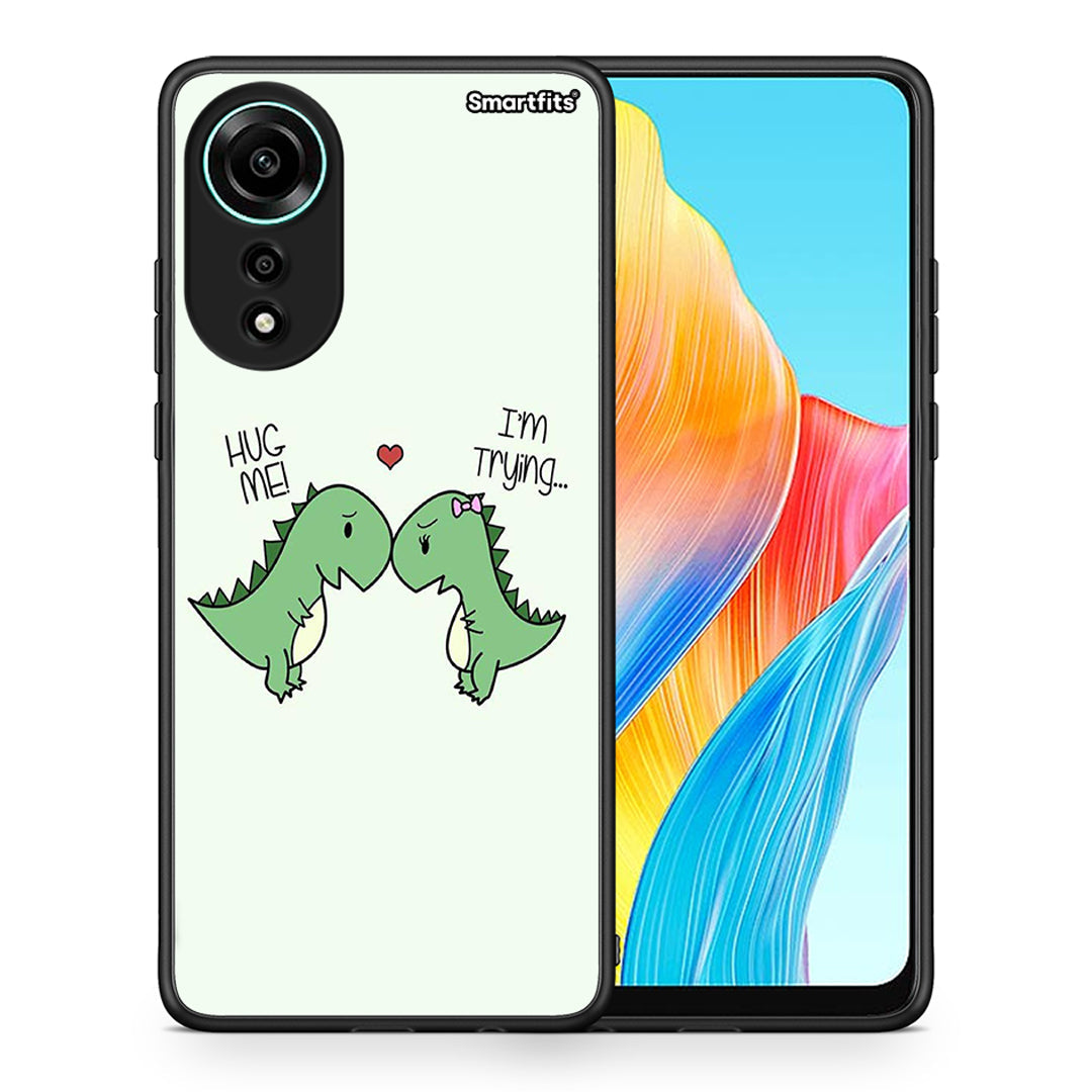 Θήκη Oppo A78 4G Rex Valentine από τη Smartfits με σχέδιο στο πίσω μέρος και μαύρο περίβλημα | Oppo A78 4G Rex Valentine case with colorful back and black bezels