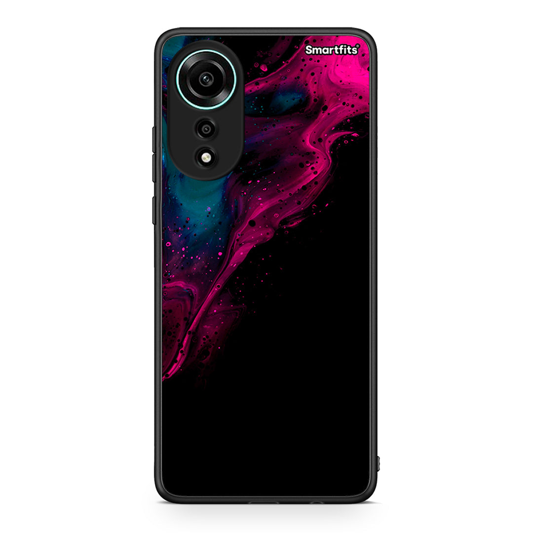 4 - Oppo A78 4G Pink Black Watercolor case, cover, bumper