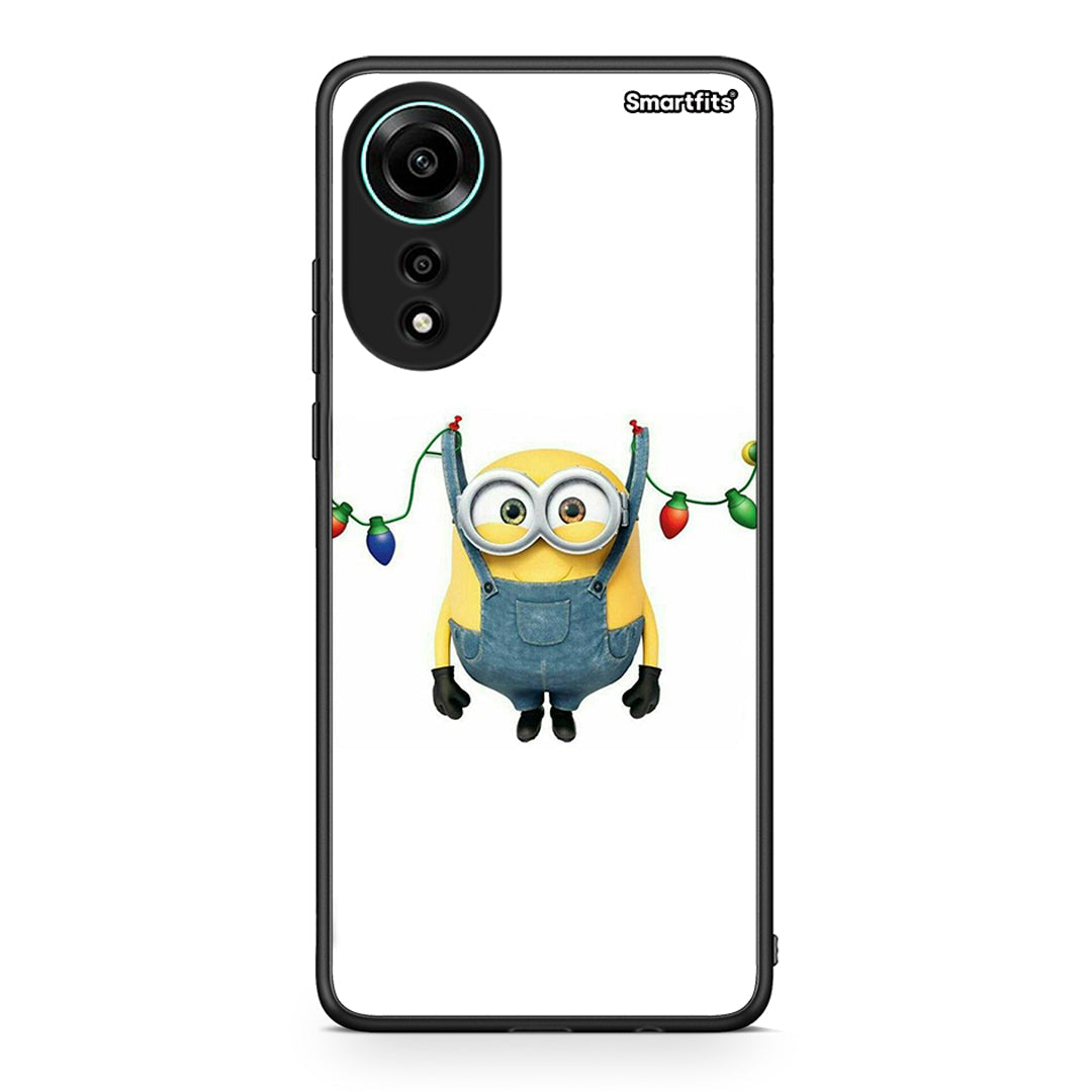 Oppo A78 4G Xmas Minion Lights θήκη από τη Smartfits με σχέδιο στο πίσω μέρος και μαύρο περίβλημα | Smartphone case with colorful back and black bezels by Smartfits