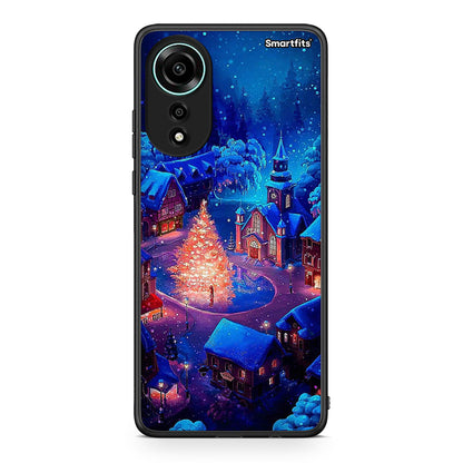 Oppo A78 4G Xmas Village θήκη από τη Smartfits με σχέδιο στο πίσω μέρος και μαύρο περίβλημα | Smartphone case with colorful back and black bezels by Smartfits