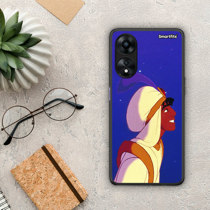 Θήκη Oppo A78 Alladin And Jasmine Love 1 από τη Smartfits με σχέδιο στο πίσω μέρος και μαύρο περίβλημα | Oppo A78 Alladin And Jasmine Love 1 Case with Colorful Back and Black Bezels