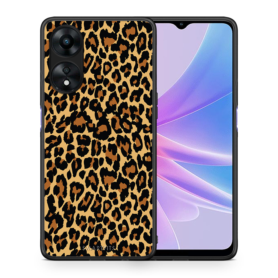 Θήκη Oppo A78 Animal Leopard από τη Smartfits με σχέδιο στο πίσω μέρος και μαύρο περίβλημα | Oppo A78 Animal Leopard Case with Colorful Back and Black Bezels