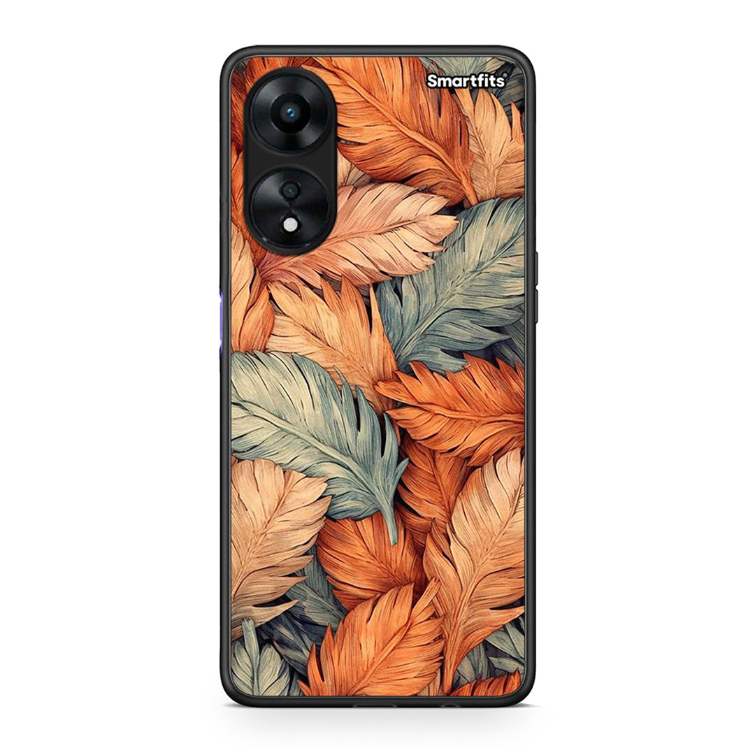Θήκη Oppo A78 Autumn Leaves από τη Smartfits με σχέδιο στο πίσω μέρος και μαύρο περίβλημα | Oppo A78 Autumn Leaves Case with Colorful Back and Black Bezels