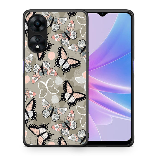 Θήκη Oppo A78 Boho Butterflies από τη Smartfits με σχέδιο στο πίσω μέρος και μαύρο περίβλημα | Oppo A78 Boho Butterflies Case with Colorful Back and Black Bezels
