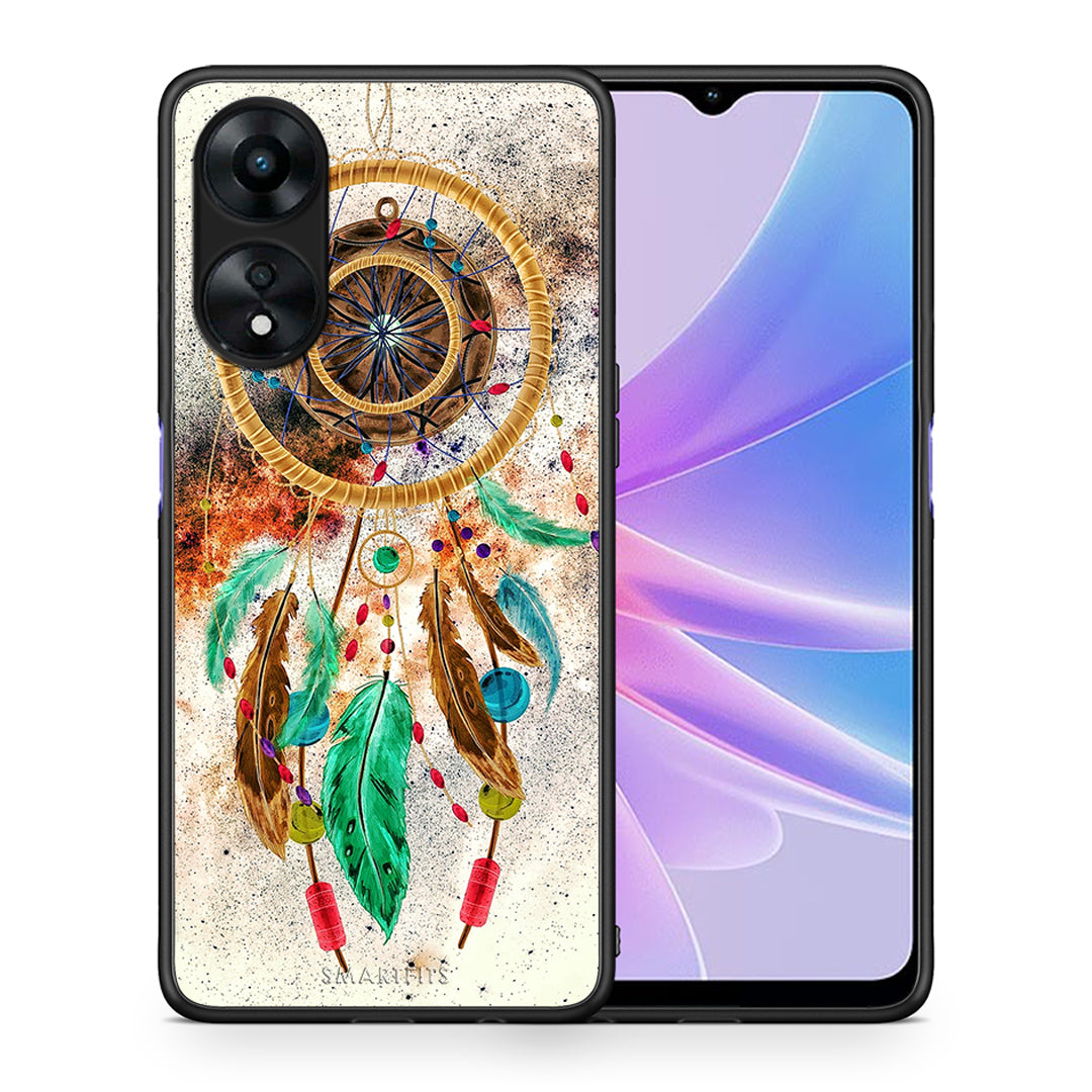 Θήκη Oppo A78 Boho DreamCatcher από τη Smartfits με σχέδιο στο πίσω μέρος και μαύρο περίβλημα | Oppo A78 Boho DreamCatcher Case with Colorful Back and Black Bezels