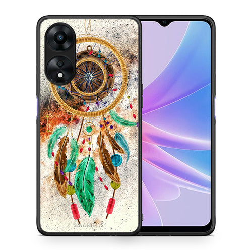 Θήκη Oppo A78 Boho DreamCatcher από τη Smartfits με σχέδιο στο πίσω μέρος και μαύρο περίβλημα | Oppo A78 Boho DreamCatcher Case with Colorful Back and Black Bezels