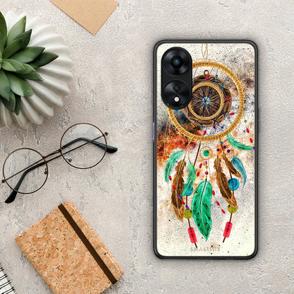 Θήκη Oppo A78 Boho DreamCatcher από τη Smartfits με σχέδιο στο πίσω μέρος και μαύρο περίβλημα | Oppo A78 Boho DreamCatcher Case with Colorful Back and Black Bezels