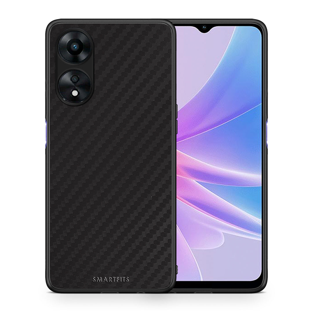 Θήκη Oppo A78 Carbon Black από τη Smartfits με σχέδιο στο πίσω μέρος και μαύρο περίβλημα | Oppo A78 Carbon Black Case with Colorful Back and Black Bezels