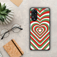 Thumbnail for Θήκη Oppo A78 Christmas Hearts από τη Smartfits με σχέδιο στο πίσω μέρος και μαύρο περίβλημα | Oppo A78 Christmas Hearts Case with Colorful Back and Black Bezels