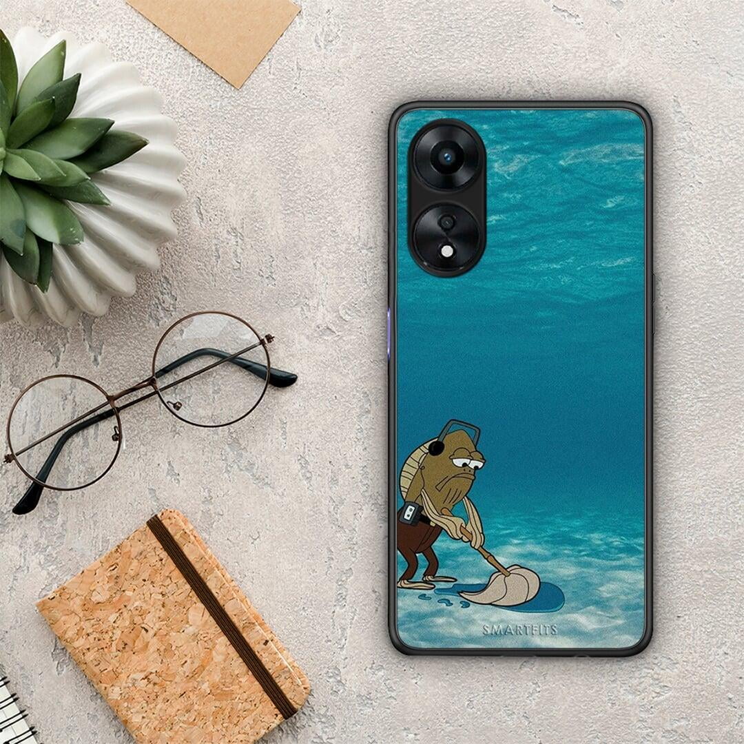 Θήκη Oppo A78 Clean The Ocean από τη Smartfits με σχέδιο στο πίσω μέρος και μαύρο περίβλημα | Oppo A78 Clean The Ocean Case with Colorful Back and Black Bezels