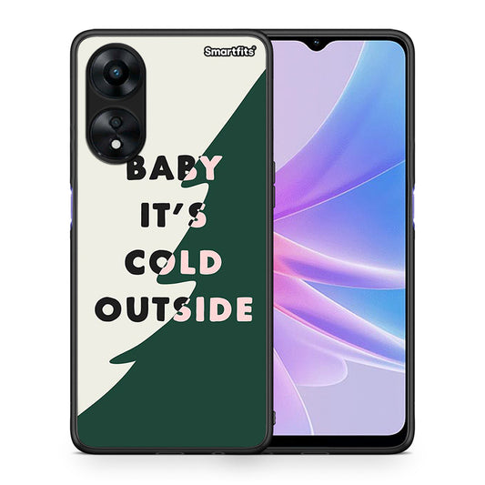 Θήκη Oppo A78 Cold Outside από τη Smartfits με σχέδιο στο πίσω μέρος και μαύρο περίβλημα | Oppo A78 Cold Outside Case with Colorful Back and Black Bezels