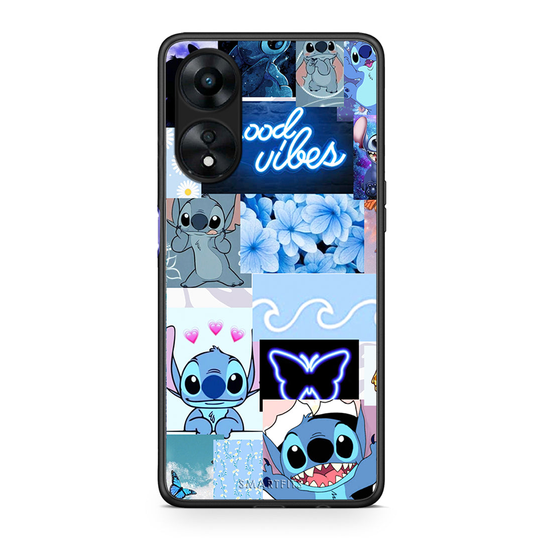 Θήκη Oppo A78 Collage Good Vibes από τη Smartfits με σχέδιο στο πίσω μέρος και μαύρο περίβλημα | Oppo A78 Collage Good Vibes Case with Colorful Back and Black Bezels