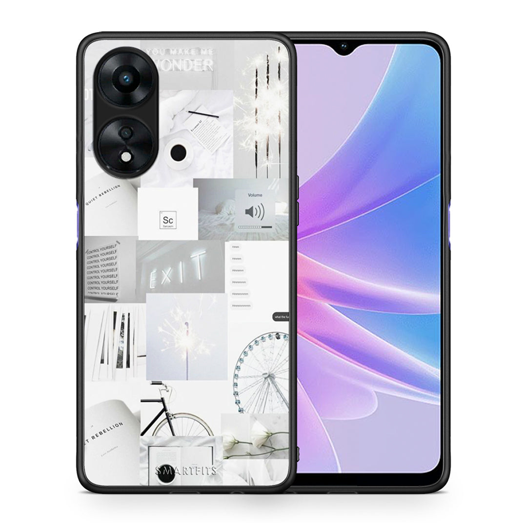 Θήκη Oppo A78 Collage Make Me Wonder από τη Smartfits με σχέδιο στο πίσω μέρος και μαύρο περίβλημα | Oppo A78 Collage Make Me Wonder Case with Colorful Back and Black Bezels