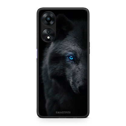 Θήκη Oppo A78 Dark Wolf από τη Smartfits με σχέδιο στο πίσω μέρος και μαύρο περίβλημα | Oppo A78 Dark Wolf Case with Colorful Back and Black Bezels