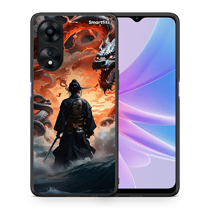 Θήκη Oppo A78 Dragons Fight από τη Smartfits με σχέδιο στο πίσω μέρος και μαύρο περίβλημα | Oppo A78 Dragons Fight Case with Colorful Back and Black Bezels