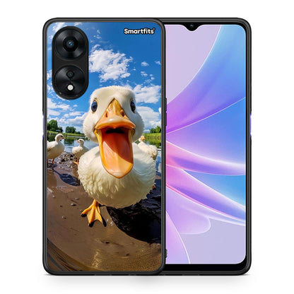 Θήκη Oppo A78 Duck Face από τη Smartfits με σχέδιο στο πίσω μέρος και μαύρο περίβλημα | Oppo A78 Duck Face Case with Colorful Back and Black Bezels