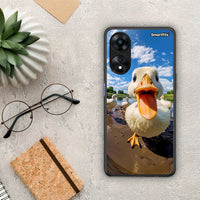 Thumbnail for Θήκη Oppo A78 Duck Face από τη Smartfits με σχέδιο στο πίσω μέρος και μαύρο περίβλημα | Oppo A78 Duck Face Case with Colorful Back and Black Bezels