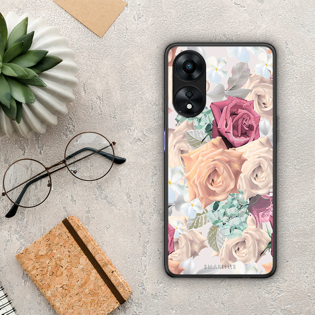 Θήκη Oppo A78 Floral Bouquet από τη Smartfits με σχέδιο στο πίσω μέρος και μαύρο περίβλημα | Oppo A78 Floral Bouquet Case with Colorful Back and Black Bezels