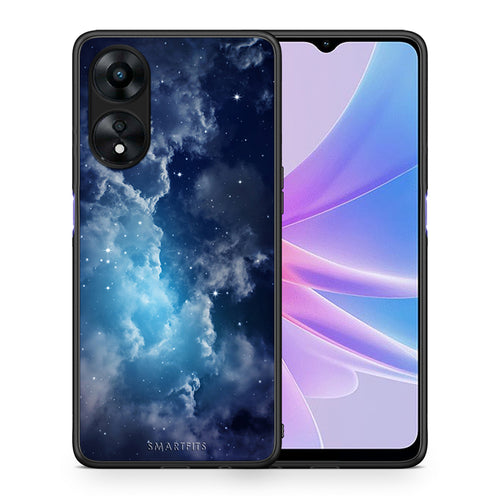 Θήκη Oppo A78 Galactic Blue Sky από τη Smartfits με σχέδιο στο πίσω μέρος και μαύρο περίβλημα | Oppo A78 Galactic Blue Sky Case with Colorful Back and Black Bezels