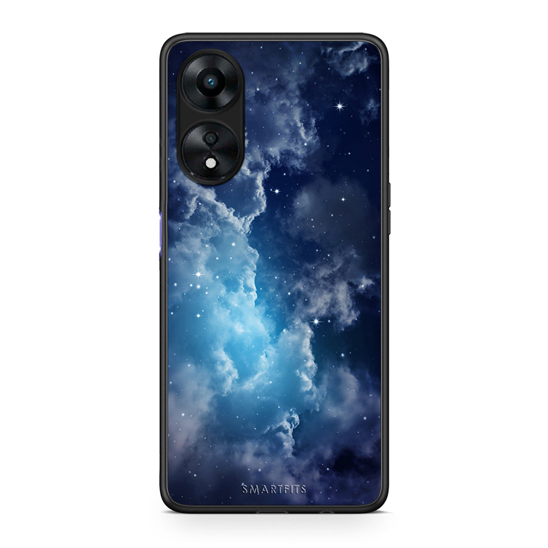 Θήκη Oppo A78 Galactic Blue Sky από τη Smartfits με σχέδιο στο πίσω μέρος και μαύρο περίβλημα | Oppo A78 Galactic Blue Sky Case with Colorful Back and Black Bezels