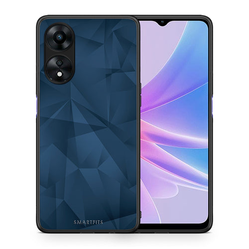 Θήκη Oppo A78 Geometric Blue Abstract από τη Smartfits με σχέδιο στο πίσω μέρος και μαύρο περίβλημα | Oppo A78 Geometric Blue Abstract Case with Colorful Back and Black Bezels