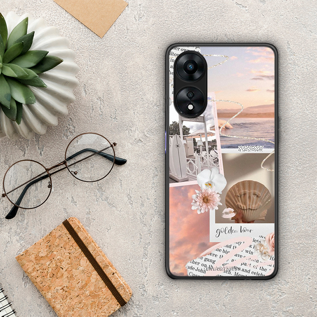 Θήκη Oppo A78 Golden Hour από τη Smartfits με σχέδιο στο πίσω μέρος και μαύρο περίβλημα | Oppo A78 Golden Hour Case with Colorful Back and Black Bezels