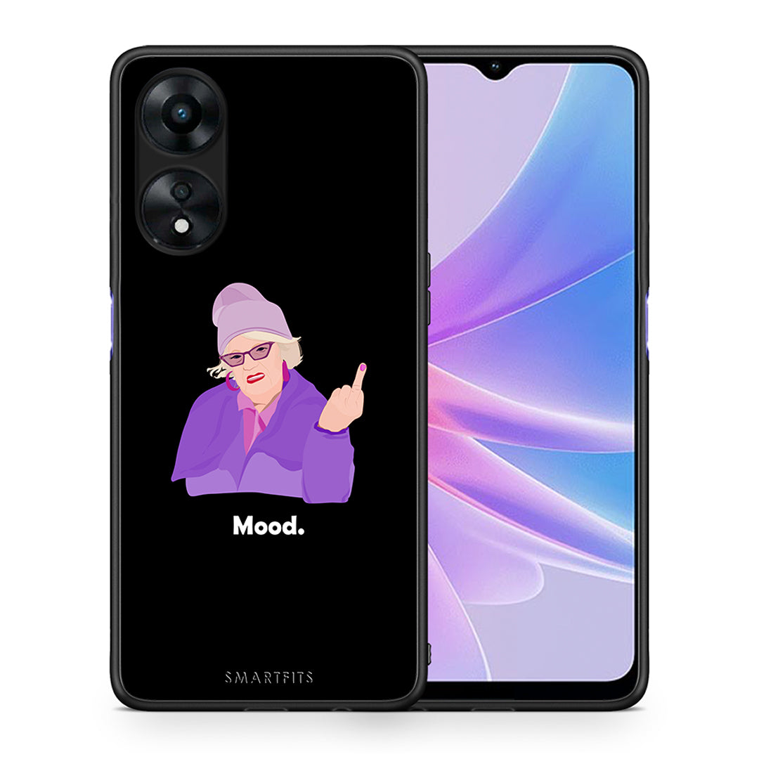 Θήκη Oppo A78 Grandma Mood Black από τη Smartfits με σχέδιο στο πίσω μέρος και μαύρο περίβλημα | Oppo A78 Grandma Mood Black Case with Colorful Back and Black Bezels