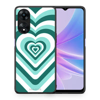 Thumbnail for Θήκη Oppo A78 Green Hearts από τη Smartfits με σχέδιο στο πίσω μέρος και μαύρο περίβλημα | Oppo A78 Green Hearts Case with Colorful Back and Black Bezels