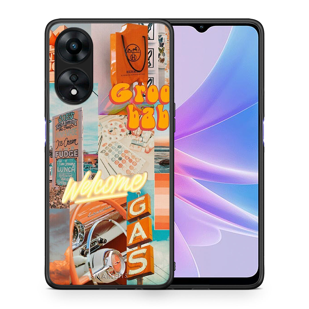 Θήκη Oppo A78 Groovy Babe από τη Smartfits με σχέδιο στο πίσω μέρος και μαύρο περίβλημα | Oppo A78 Groovy Babe Case with Colorful Back and Black Bezels