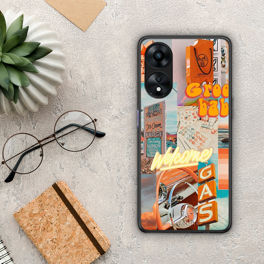 Θήκη Oppo A78 Groovy Babe από τη Smartfits με σχέδιο στο πίσω μέρος και μαύρο περίβλημα | Oppo A78 Groovy Babe Case with Colorful Back and Black Bezels