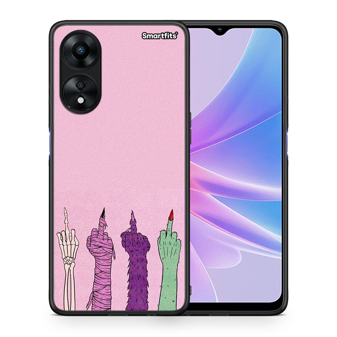 Θήκη Oppo A78 Halloween Be A Lady από τη Smartfits με σχέδιο στο πίσω μέρος και μαύρο περίβλημα | Oppo A78 Halloween Be A Lady Case with Colorful Back and Black Bezels