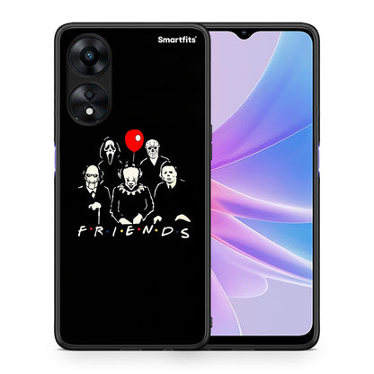 Θήκη Oppo A78 Halloween Friends από τη Smartfits με σχέδιο στο πίσω μέρος και μαύρο περίβλημα | Oppo A78 Halloween Friends Case with Colorful Back and Black Bezels