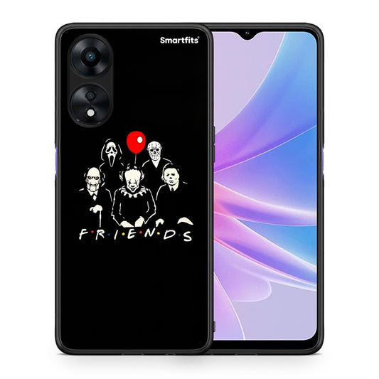 Θήκη Oppo A78 Halloween Friends από τη Smartfits με σχέδιο στο πίσω μέρος και μαύρο περίβλημα | Oppo A78 Halloween Friends Case with Colorful Back and Black Bezels