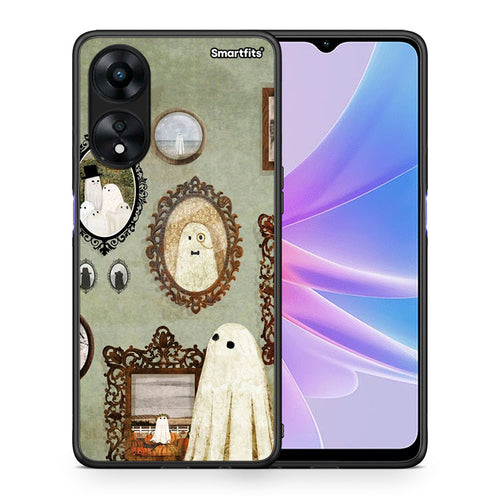 Θήκη Oppo A78 Halloween Ghost Season από τη Smartfits με σχέδιο στο πίσω μέρος και μαύρο περίβλημα | Oppo A78 Halloween Ghost Season Case with Colorful Back and Black Bezels