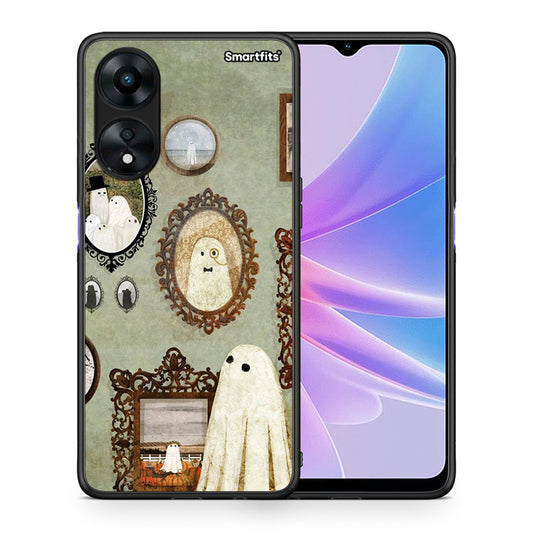 Θήκη Oppo A78 Halloween Ghost Season από τη Smartfits με σχέδιο στο πίσω μέρος και μαύρο περίβλημα | Oppo A78 Halloween Ghost Season Case with Colorful Back and Black Bezels