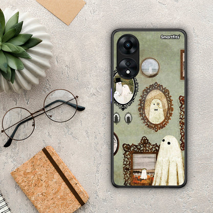 Θήκη Oppo A78 Halloween Ghost Season από τη Smartfits με σχέδιο στο πίσω μέρος και μαύρο περίβλημα | Oppo A78 Halloween Ghost Season Case with Colorful Back and Black Bezels