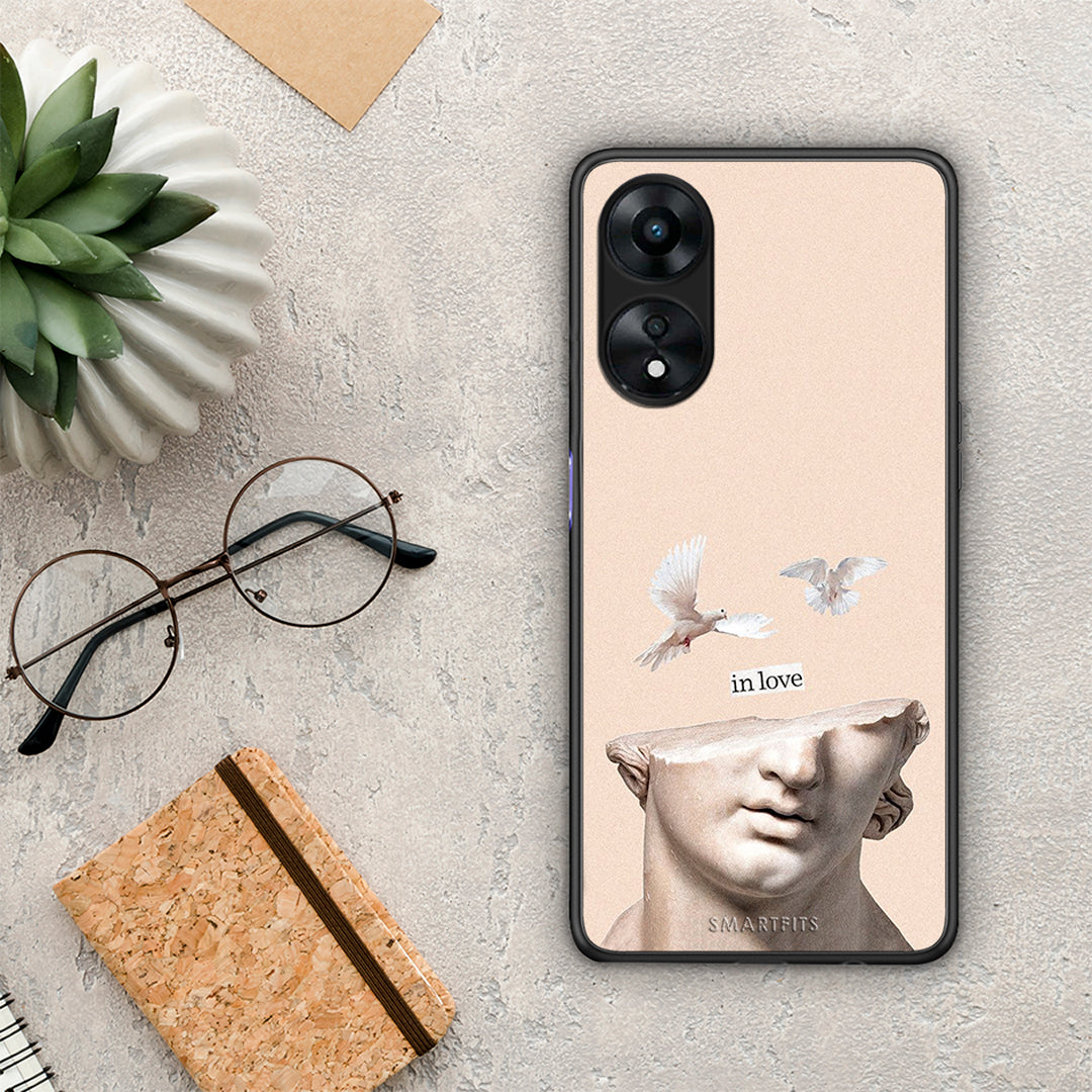 Θήκη Oppo A78 In Love από τη Smartfits με σχέδιο στο πίσω μέρος και μαύρο περίβλημα | Oppo A78 In Love Case with Colorful Back and Black Bezels