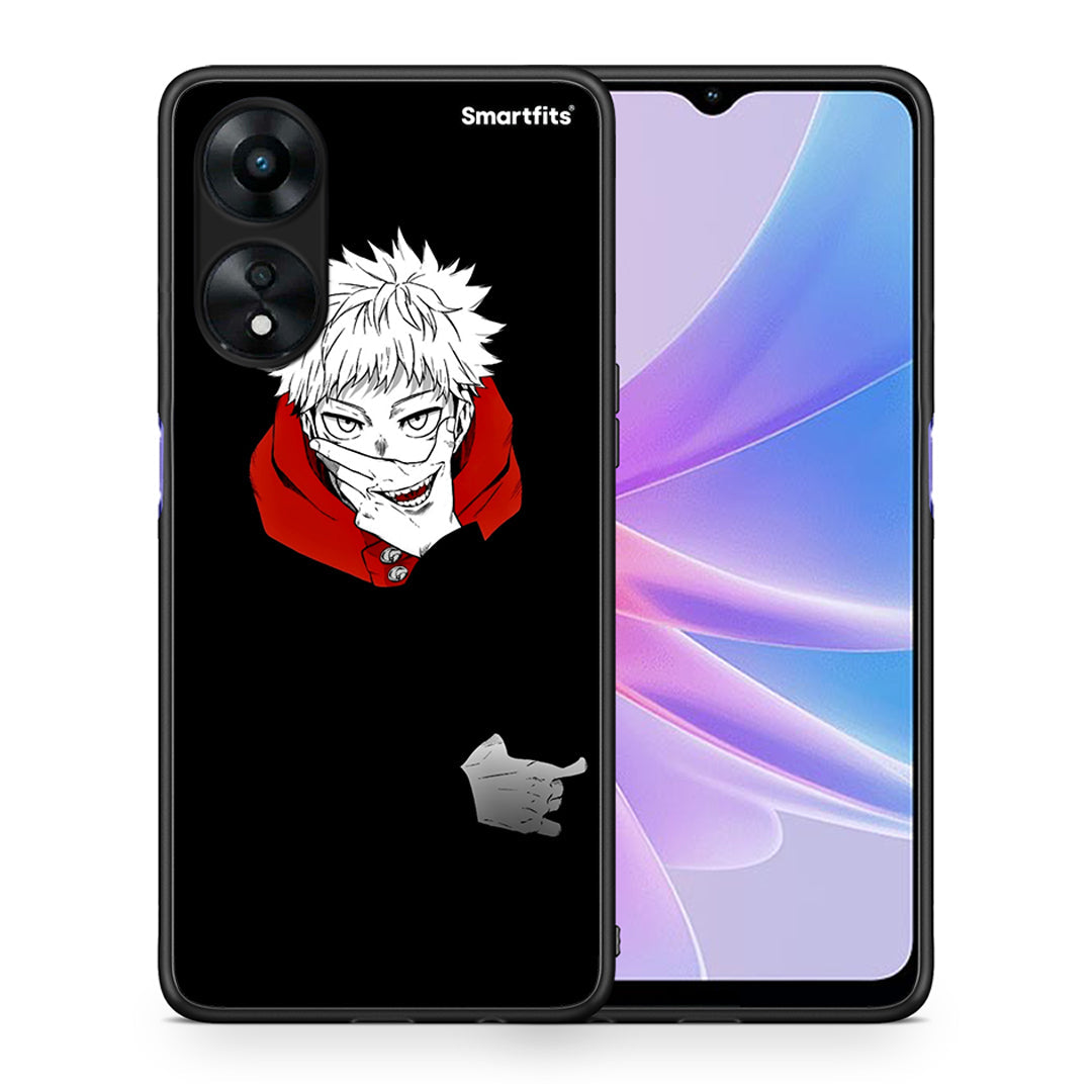 Θήκη Oppo A78 Itadori Anime από τη Smartfits με σχέδιο στο πίσω μέρος και μαύρο περίβλημα | Oppo A78 Itadori Anime Case with Colorful Back and Black Bezels