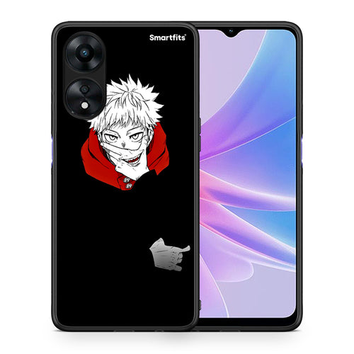 Θήκη Oppo A78 Itadori Anime από τη Smartfits με σχέδιο στο πίσω μέρος και μαύρο περίβλημα | Oppo A78 Itadori Anime Case with Colorful Back and Black Bezels