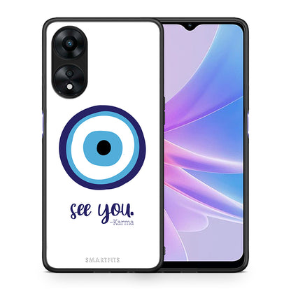 Θήκη Oppo A78 Karma Says από τη Smartfits με σχέδιο στο πίσω μέρος και μαύρο περίβλημα | Oppo A78 Karma Says Case with Colorful Back and Black Bezels