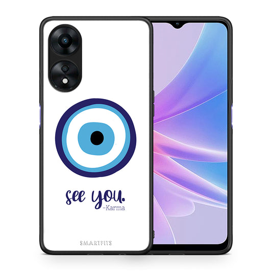 Θήκη Oppo A78 Karma Says από τη Smartfits με σχέδιο στο πίσω μέρος και μαύρο περίβλημα | Oppo A78 Karma Says Case with Colorful Back and Black Bezels