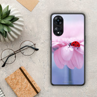 Thumbnail for Θήκη Oppo A78 Ladybug Flower από τη Smartfits με σχέδιο στο πίσω μέρος και μαύρο περίβλημα | Oppo A78 Ladybug Flower Case with Colorful Back and Black Bezels