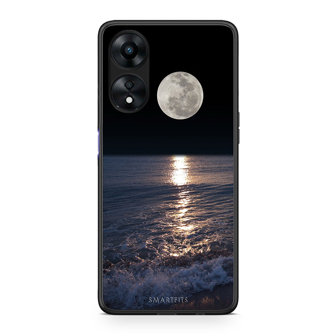 Θήκη Oppo A78 Landscape Moon από τη Smartfits με σχέδιο στο πίσω μέρος και μαύρο περίβλημα | Oppo A78 Landscape Moon Case with Colorful Back and Black Bezels